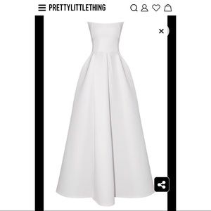 white scuba bandeau maxi dress